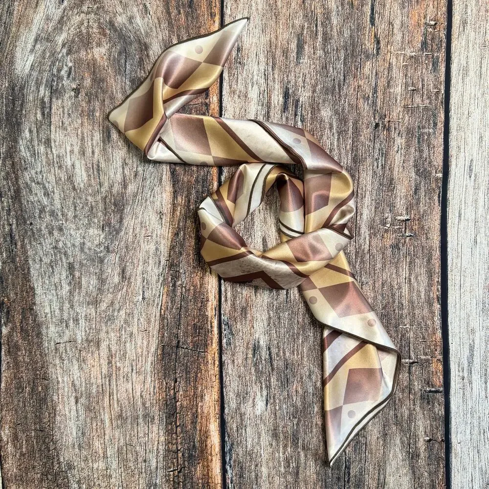 Horses Print Silky Polyester Wild Rag | 36x36 | Brown